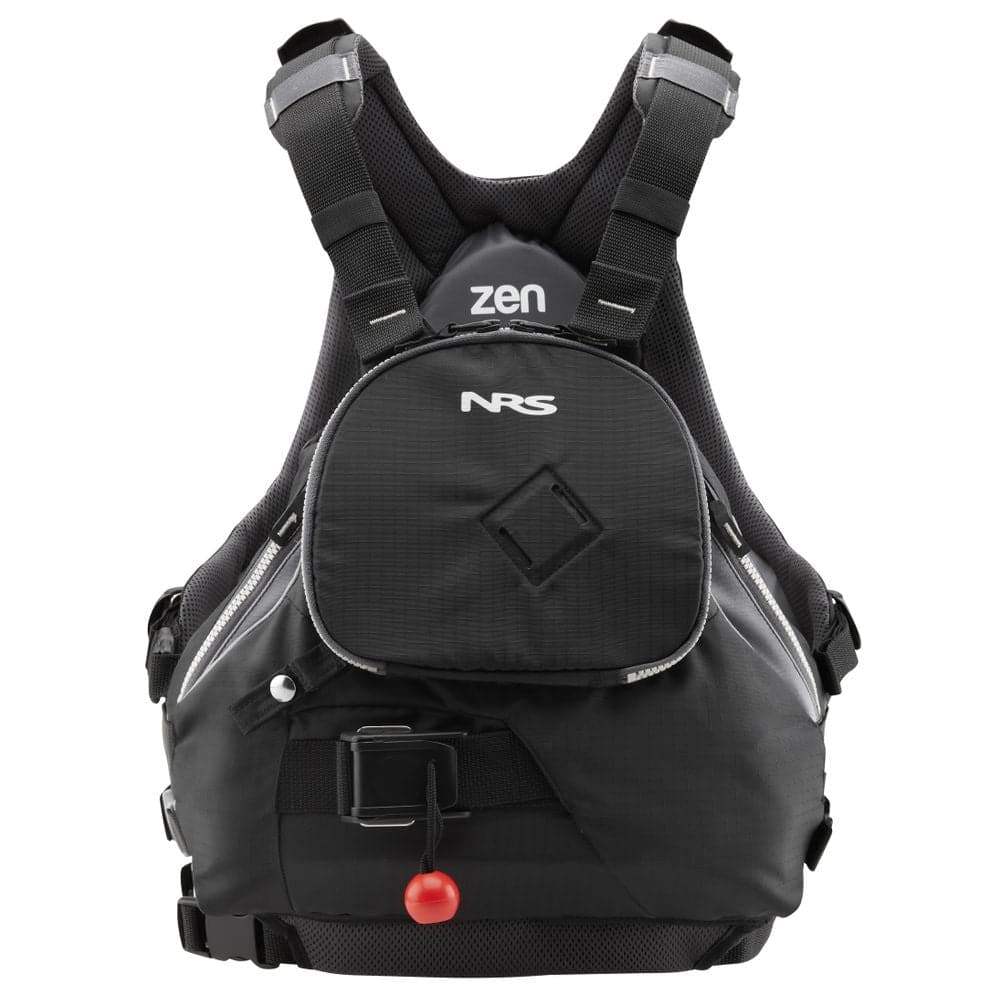 Featuring the Zen Rescue PFD rescue pfd manufactured by NRS shown here from a third angle.