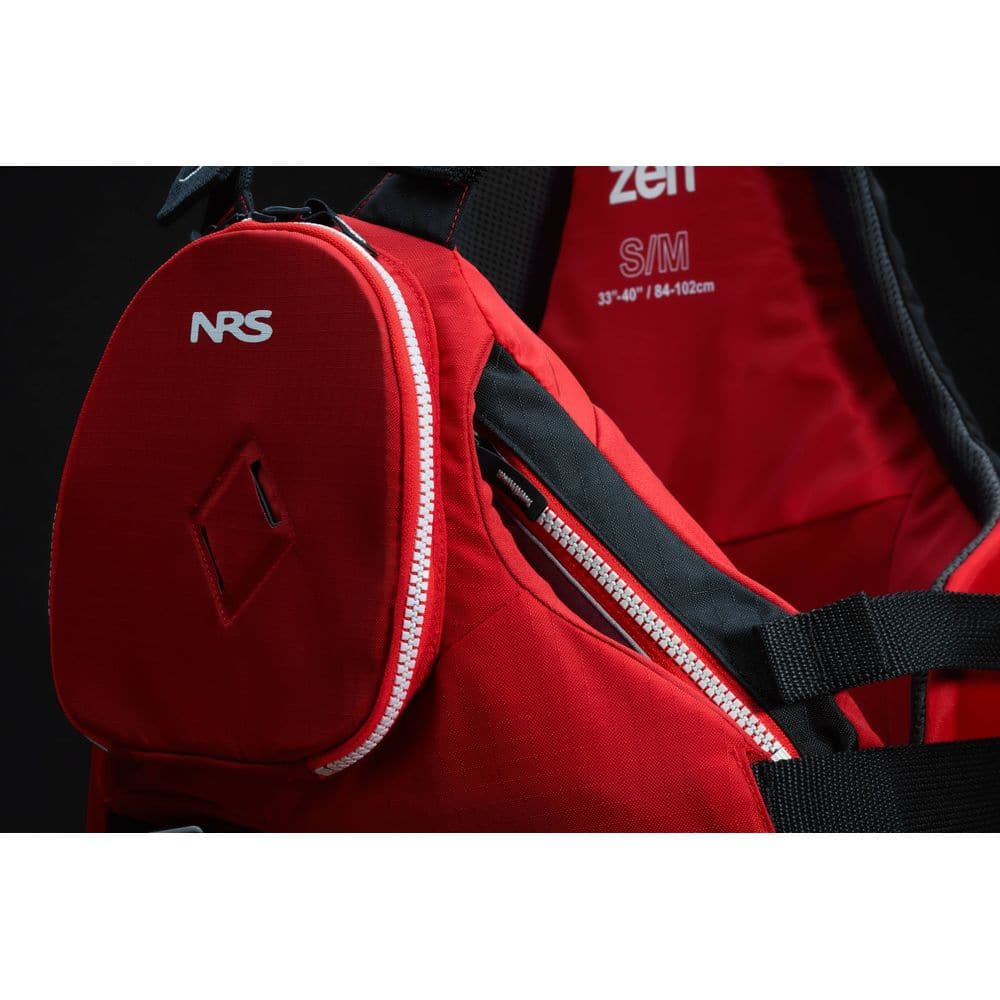 Featuring the Zen Rescue PFD rescue pfd manufactured by NRS shown here from an eleventh angle.