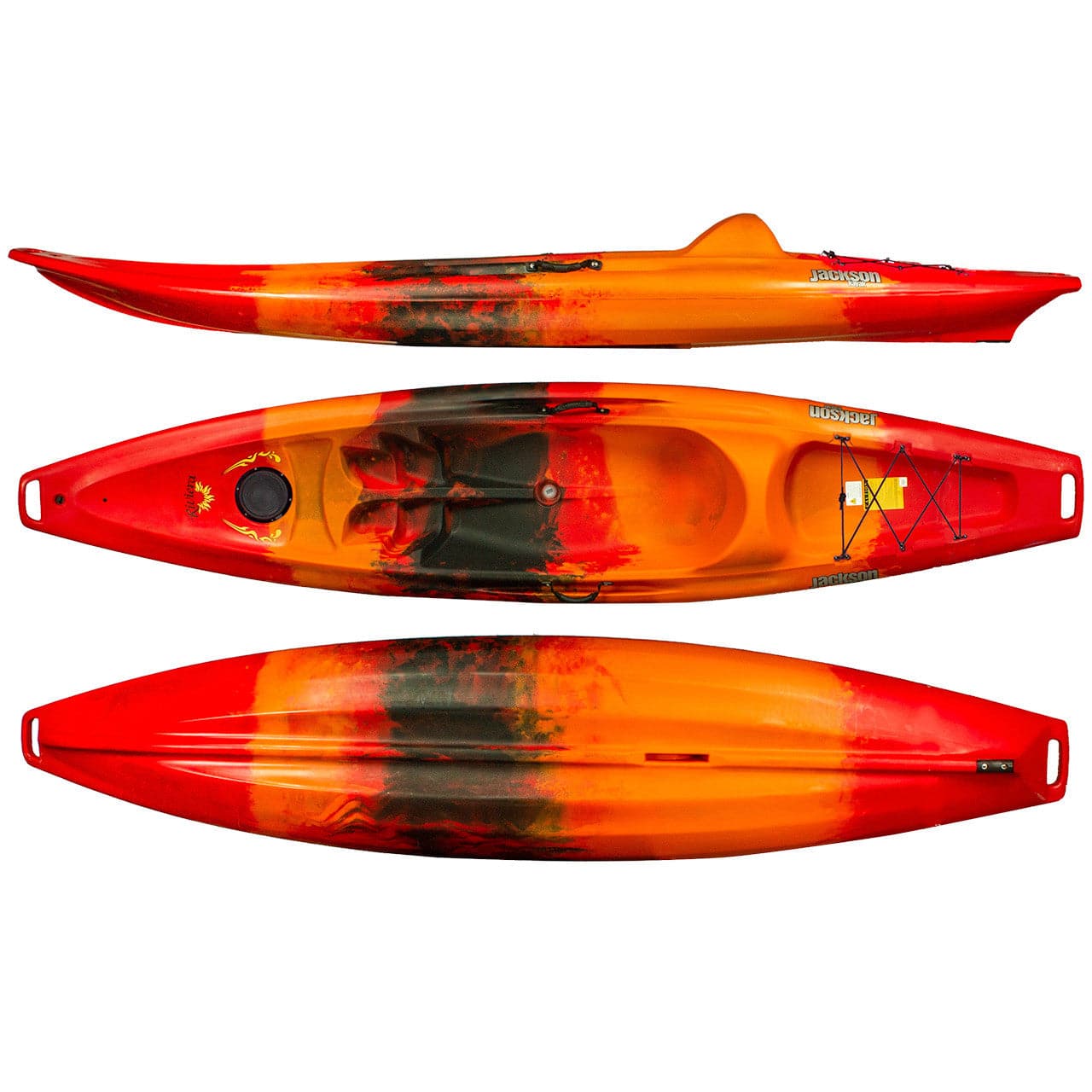 Featuring the Riviera sit-on-top rec / touring kayak manufactured by Jackson Kayak shown here from a fourth angle.
