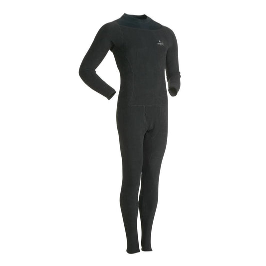 Featuring the Thick Skin Union Suit men's thermal layering manufactured by Immersion Research shown here from one angle.