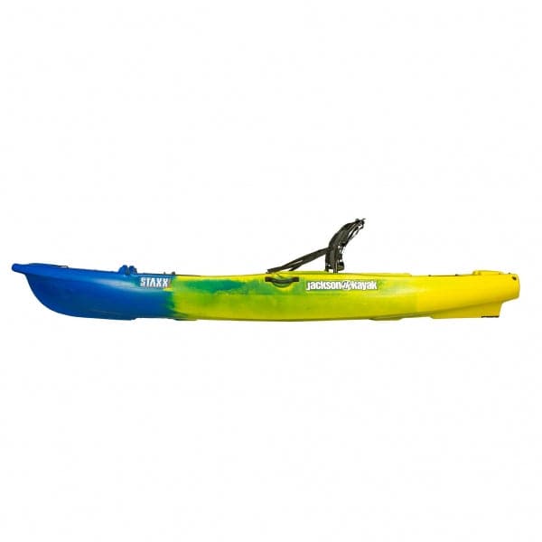 Featuring the Staxx fishing kayak, sit-on-top rec / touring kayak manufactured by Jackson Kayak shown here from a fifth angle.