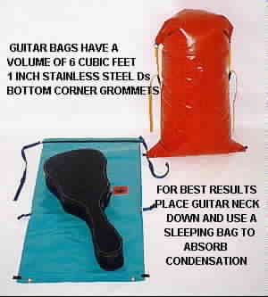 Featuring the Guitar Bag dry bag, gift for rafter manufactured by Jacks Plastic shown here from a second angle.
