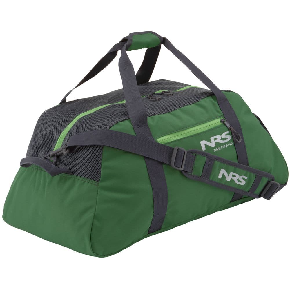 Featuring the Purest Mesh Duffel drag bag, gear bag, storage, transport manufactured by NRS shown here from a second angle.