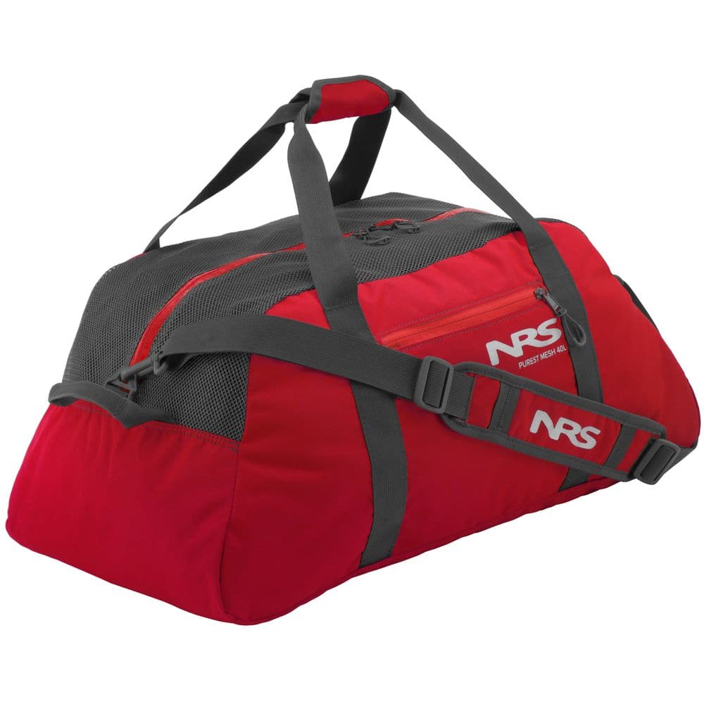 Featuring the Purest Mesh Duffel drag bag, gear bag, storage, transport manufactured by NRS shown here from a sixteenth angle.
