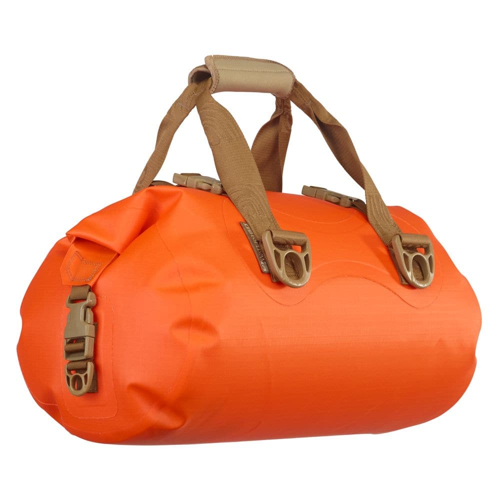 Featuring the Chattooga Duffel dry bag, gift for kayaker, gift for paddle boader, gift for rafter manufactured by Watershed shown here from a fourth angle.