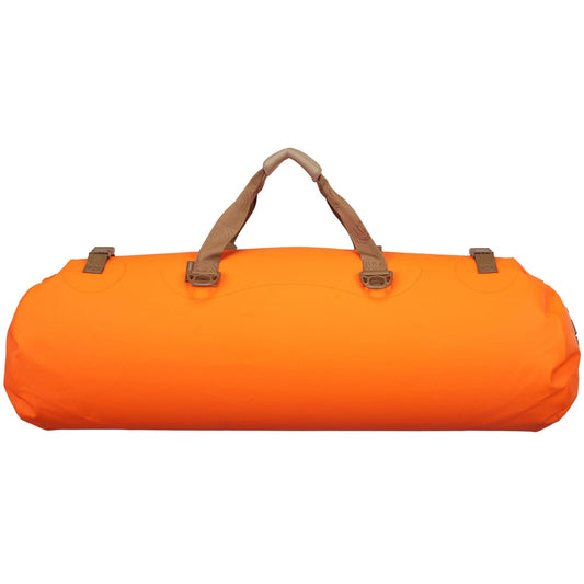 Featuring the Mississippi Duffel dry bag manufactured by Watershed shown here from one angle.