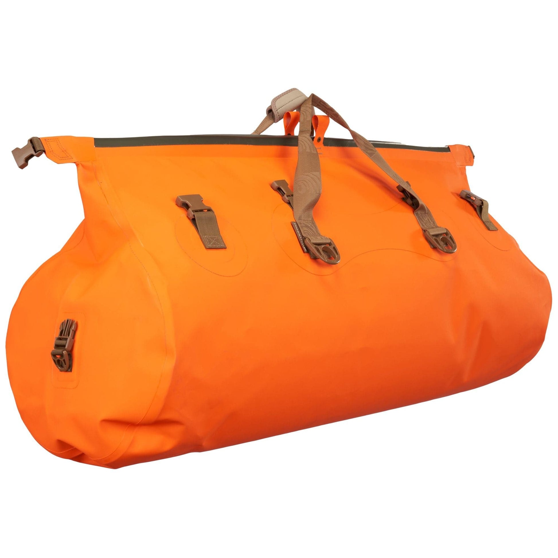Featuring the Mississippi Duffel dry bag manufactured by Watershed shown here from a second angle.