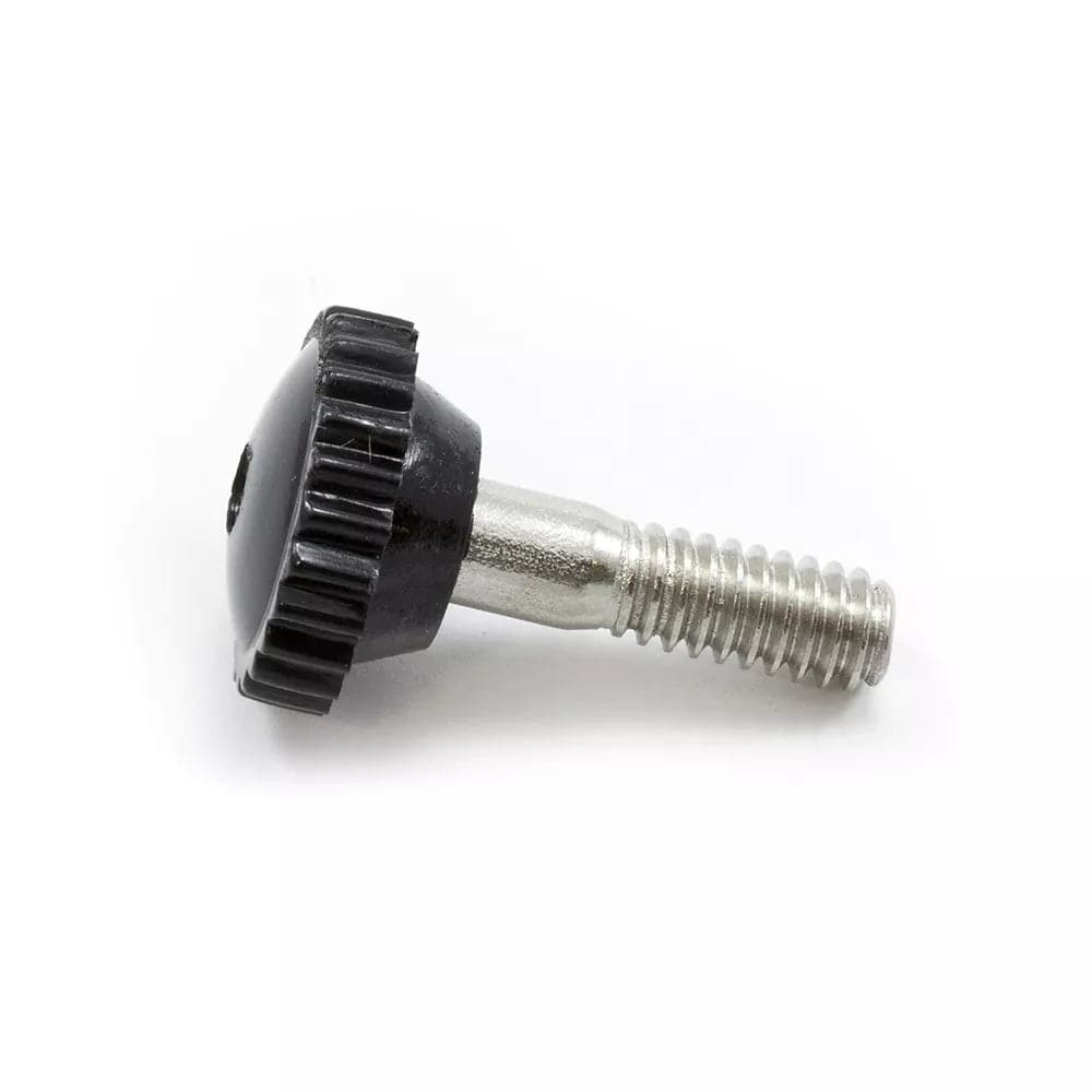 The Bimini Deck Mount by Coyote River Gear, featuring a knurled head and threaded metal shaft, serves as an ideal replacement for your setup, set against a white background.