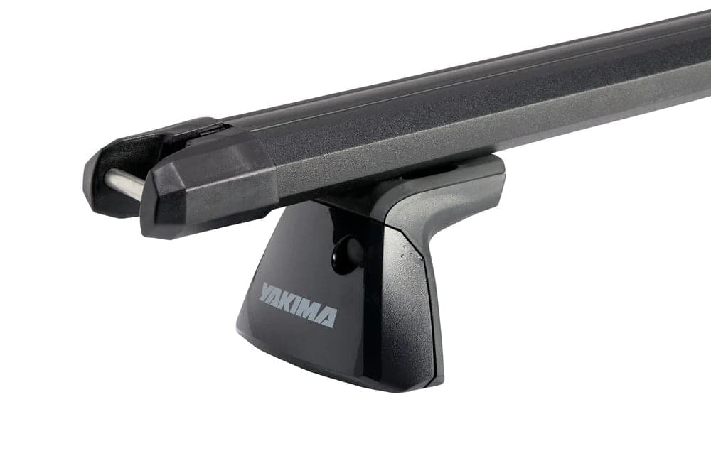 Featuring the HD Bar roof rack, transport manufactured by Yakima shown here from one angle.