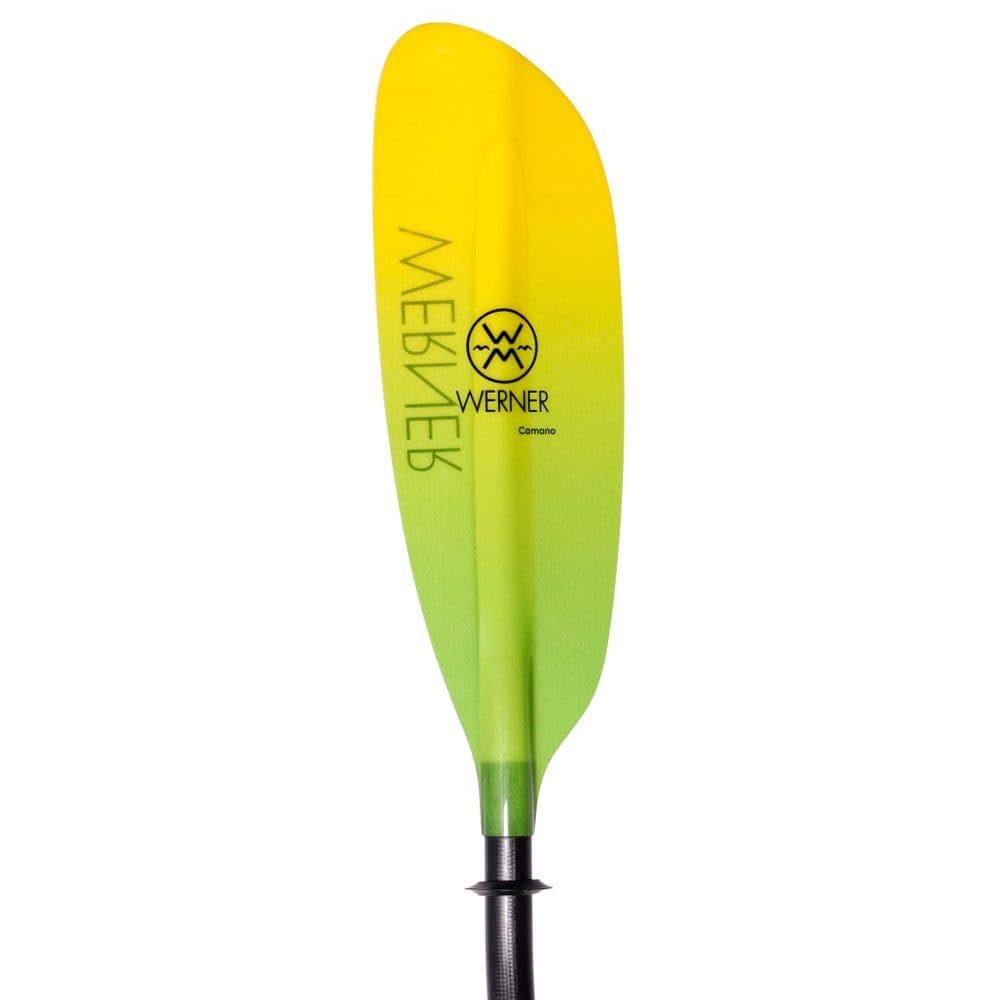 Featuring the Camano fishing paddle, touring / rec paddle manufactured by Werner shown here from a sixth angle.