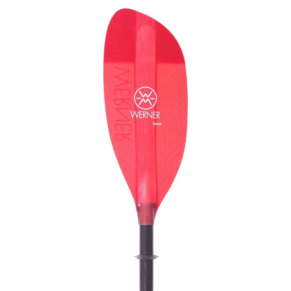 Featuring the Shuna fishing paddle, pack raft paddle, touring / rec paddle manufactured by Werner shown here from a fifth angle.
