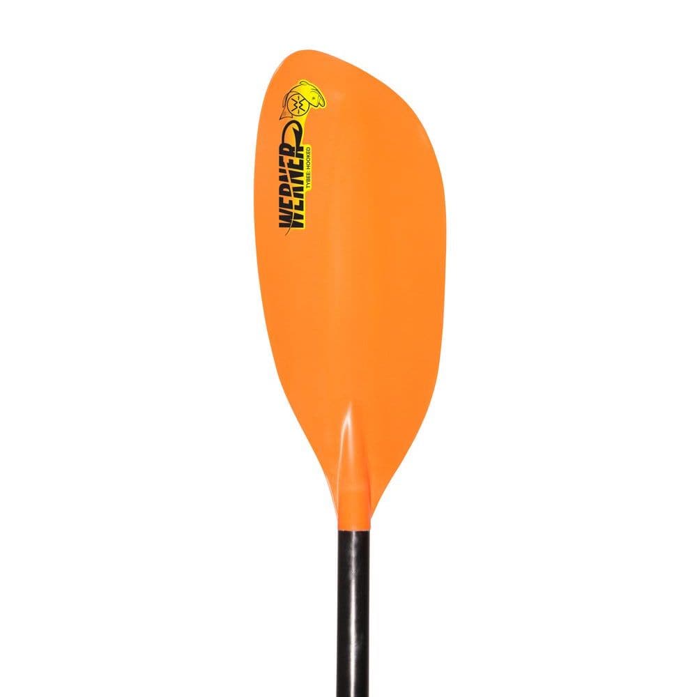 Featuring the Tybee Hooked fishing kayak paddle, fishing paddle, ik paddle, touring / rec paddle manufactured by Werner shown here from a fifth angle.