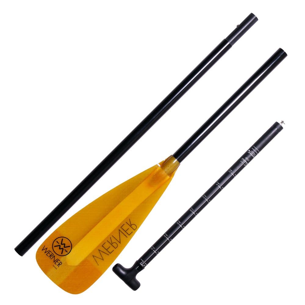 Featuring the Session 3pc Whitewater SUP Paddle 3-piece sup paddle manufactured by Werner shown here from a second angle.