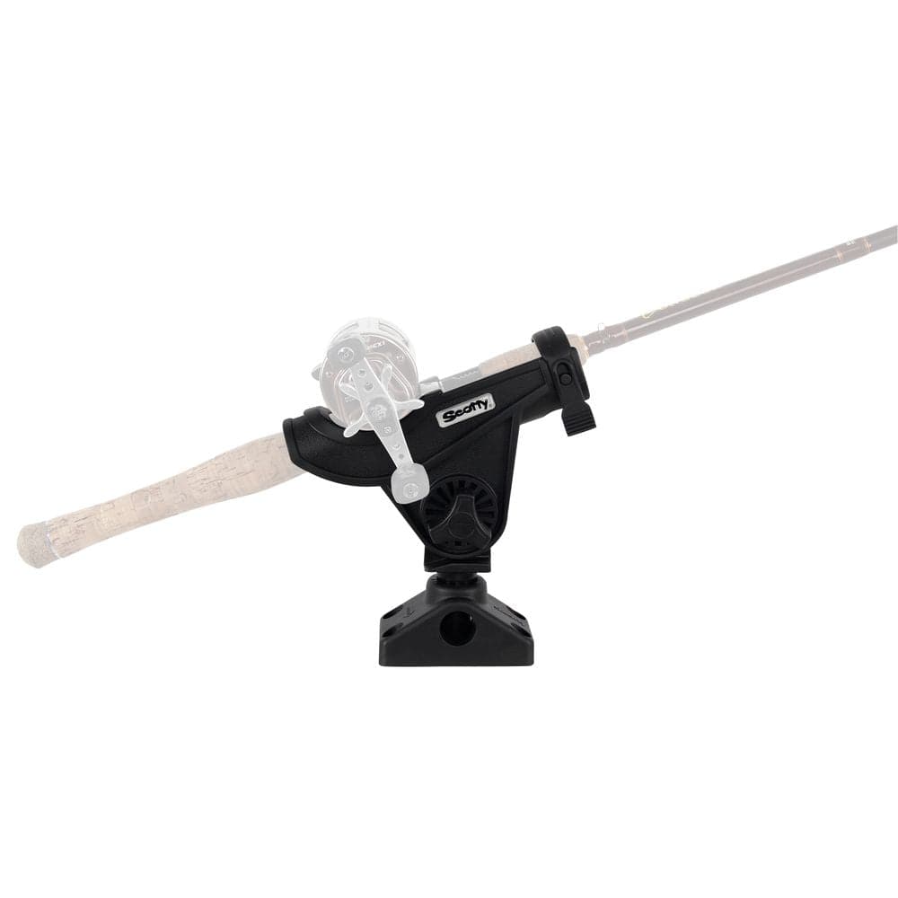 Featuring the Bait Caster / Spinning Rod Holder fishing accessory manufactured by Scotty shown here from a fourth angle.