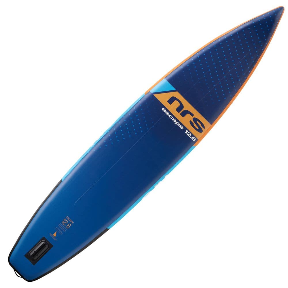 Featuring the Escape Inflatable SUP Boards inflatable sup, unavailable item manufactured by NRS shown here from an eighth angle.