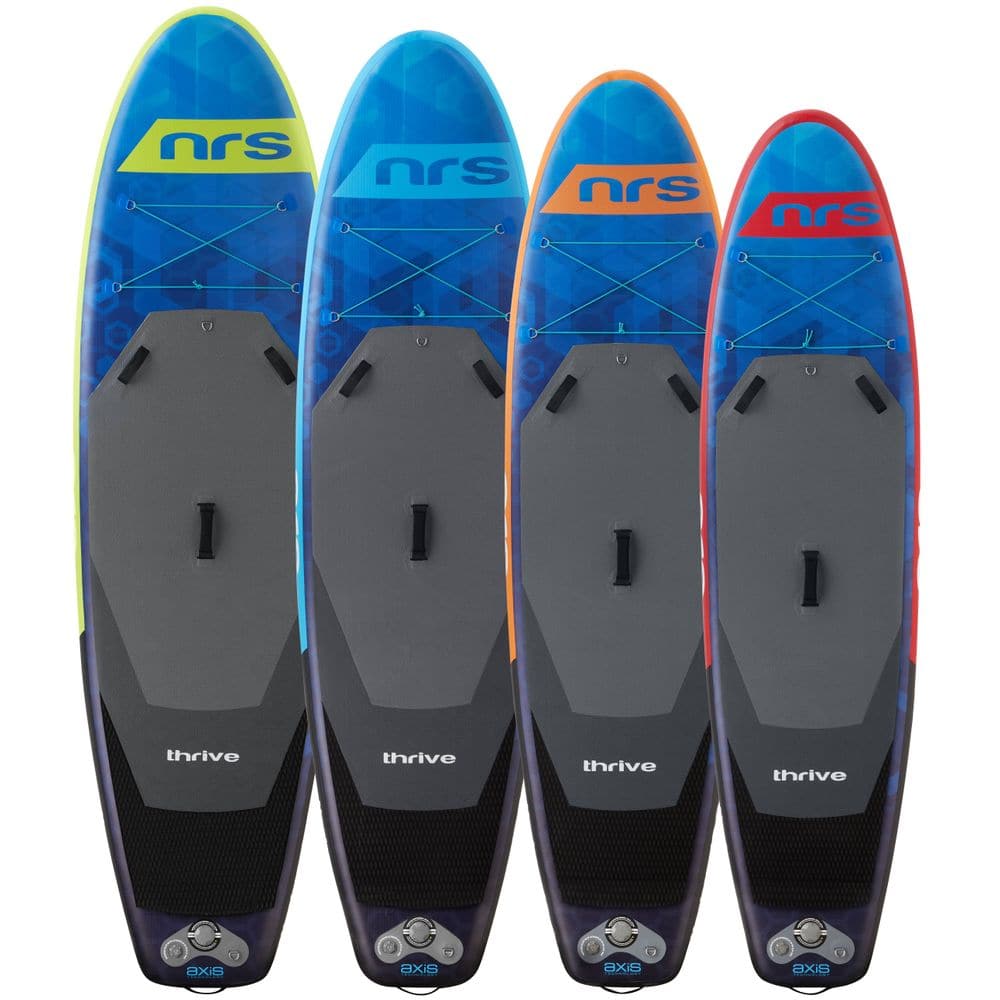 Featuring the Thrive Inflatable SUP Boards inflatable sup, unavailable item manufactured by NRS shown here from one angle.