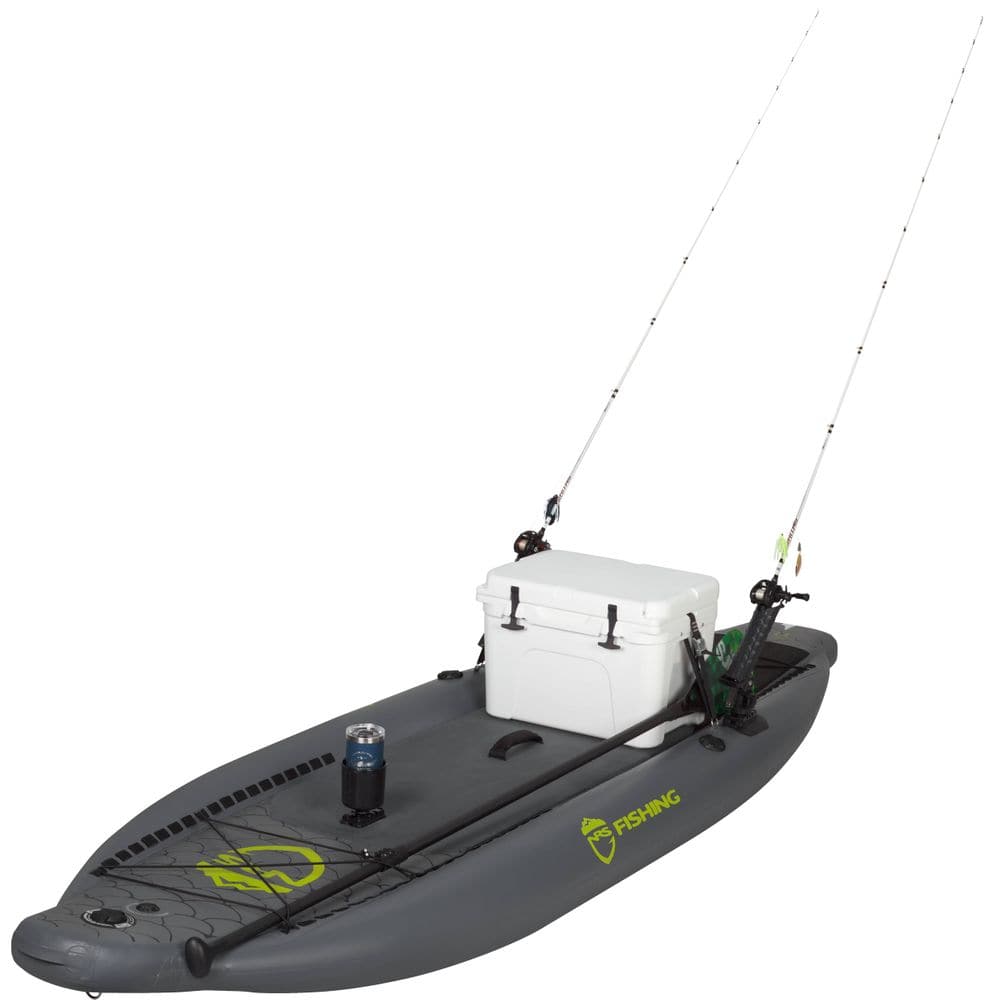 Featuring the Heron Fishing Inflatable 11' SUP Board inflatable sup manufactured by NRS shown here from a sixth angle.