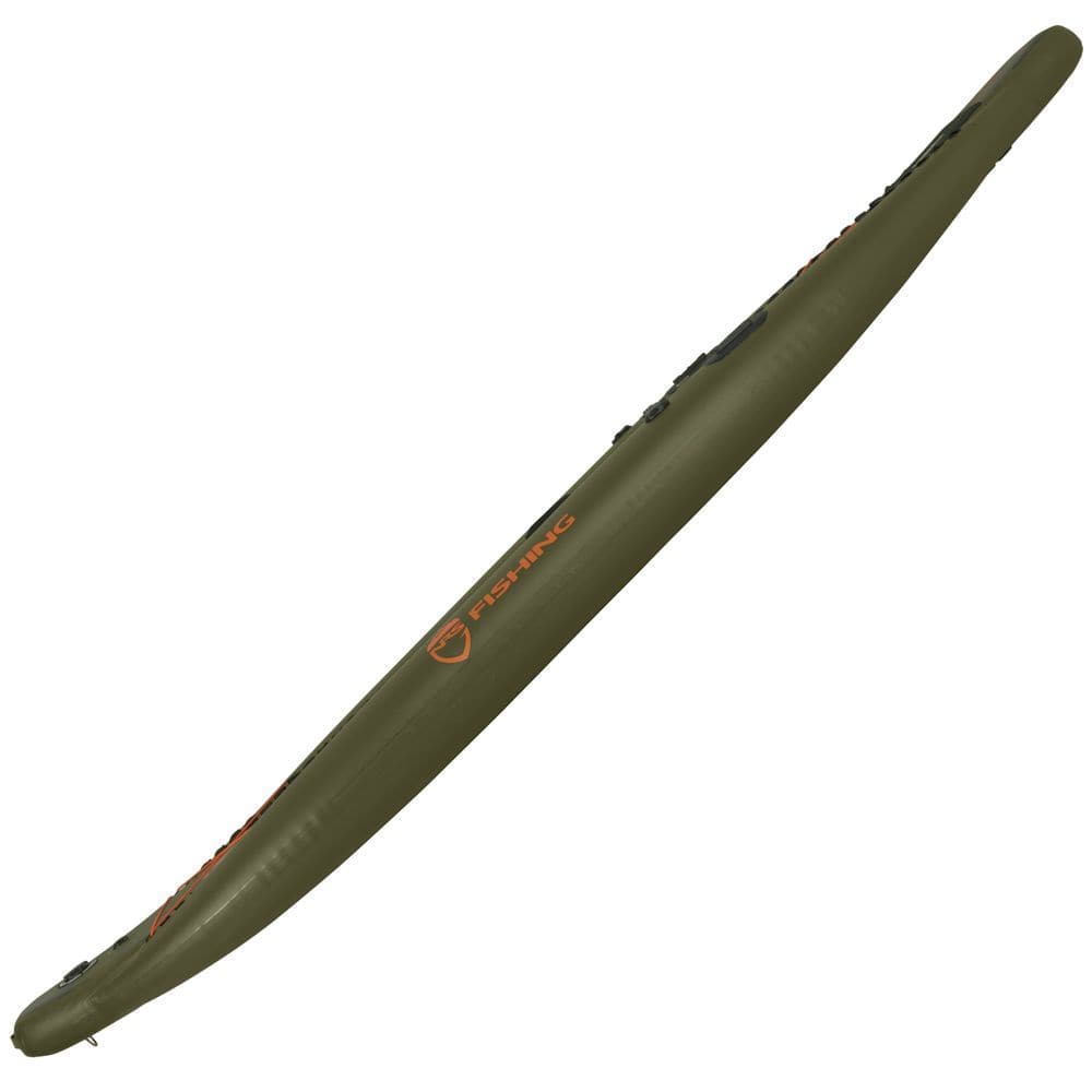 Featuring the Heron Fishing Inflatable 11' SUP Board inflatable sup manufactured by NRS shown here from an eighth angle.