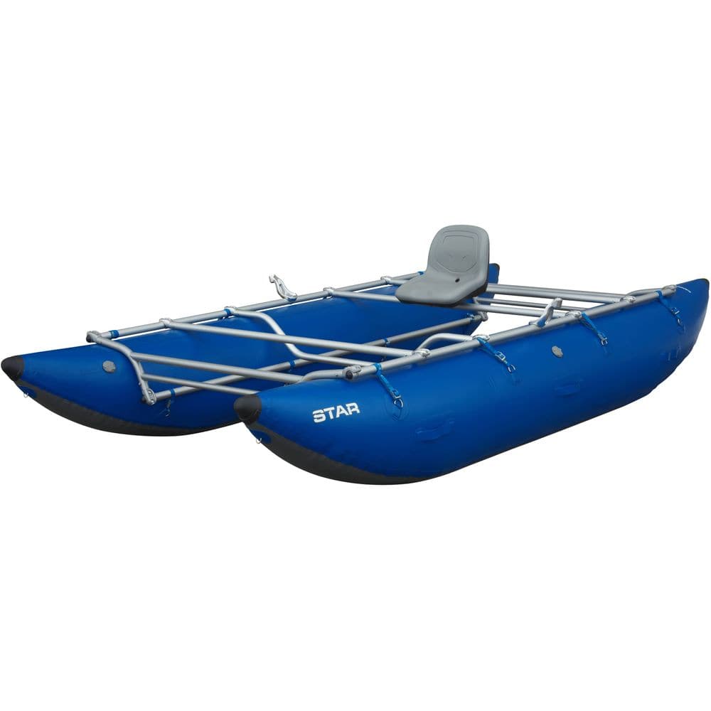 Featuring the STAR Kannah Cataraft cataraft, fishing cat, fishing raft manufactured by NRS shown here from a fourth angle.