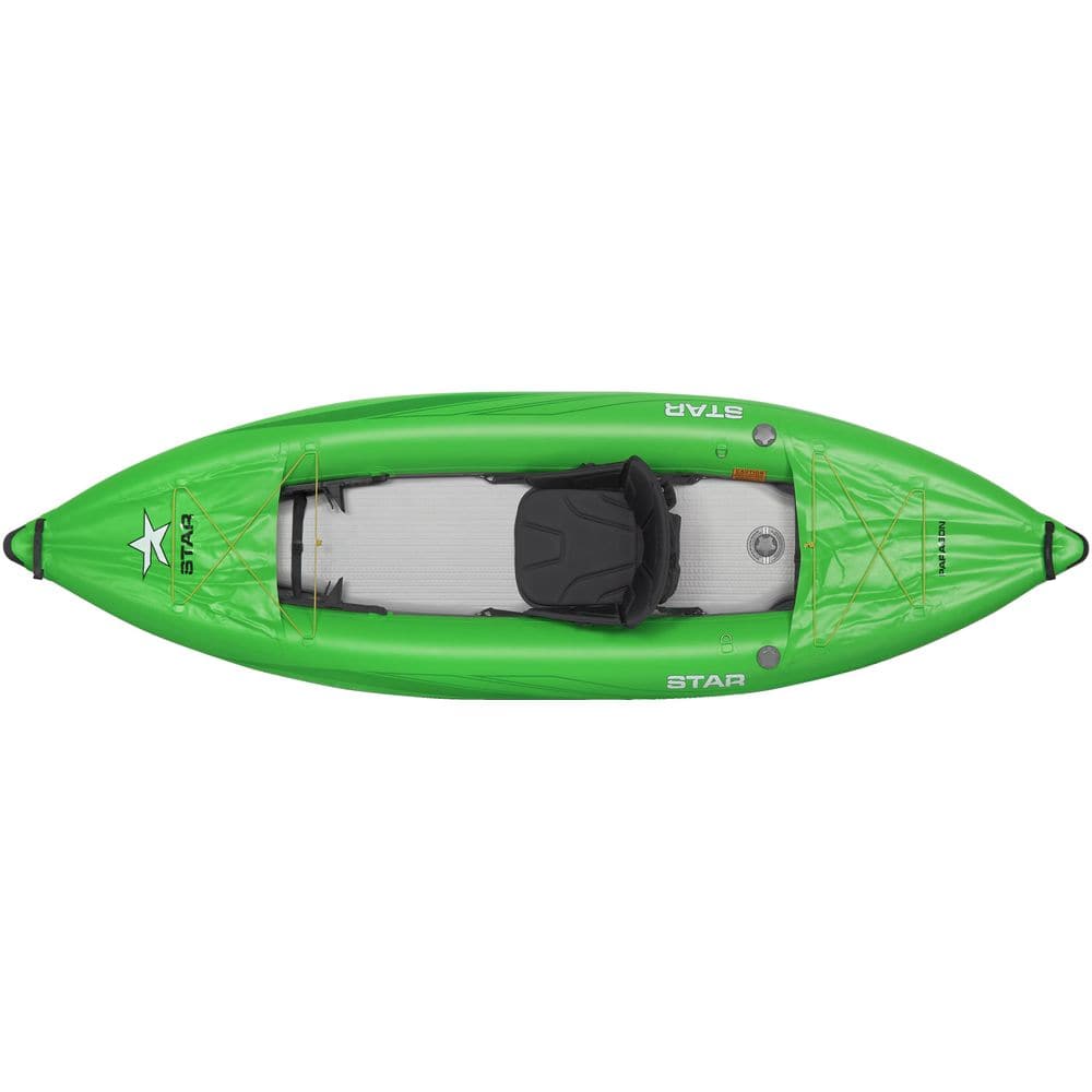 Featuring the STAR Paragon Solo IK ducky, inflatable kayak manufactured by NRS shown here from a third angle.