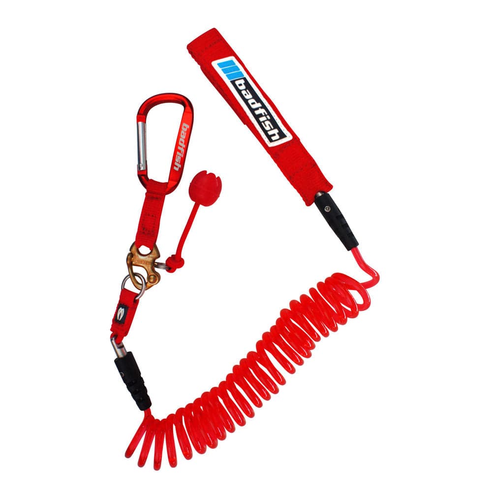 Featuring the Re-Leash 8 Ft Coil sup accessory, sup fin manufactured by Badfish shown here from one angle.