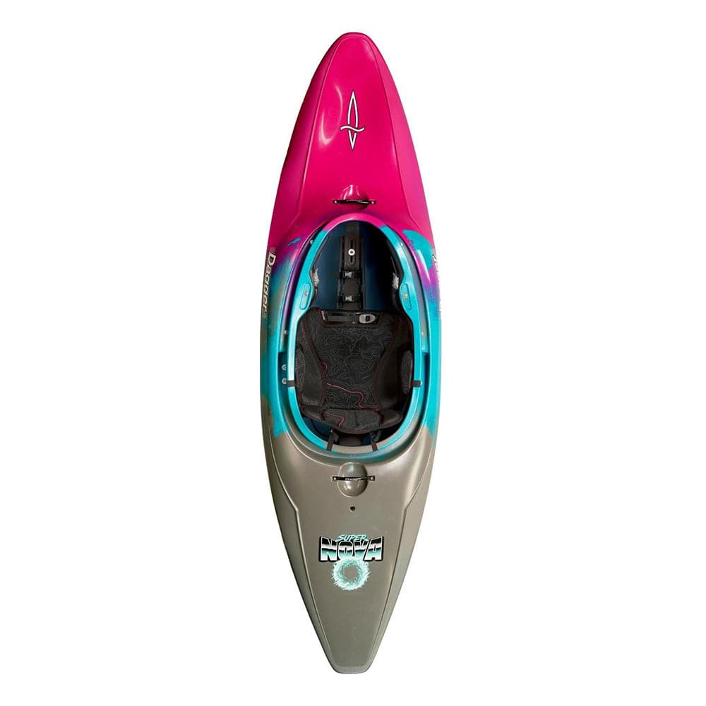 Featuring the Nova / Super Nova freestyle kayak, new manufactured by Dagger shown here from a ninth angle.