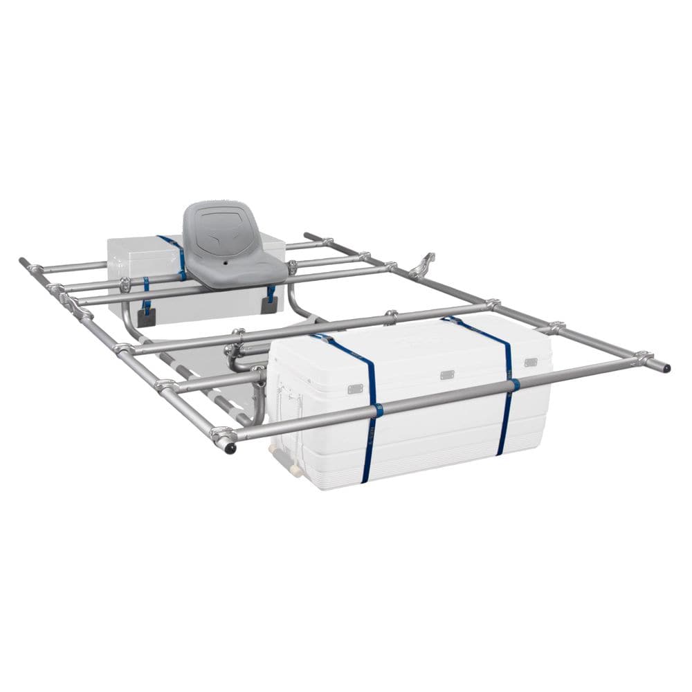 Featuring the Universal Cat Frame cataraft frame manufactured by NRS shown here from a fourth angle.