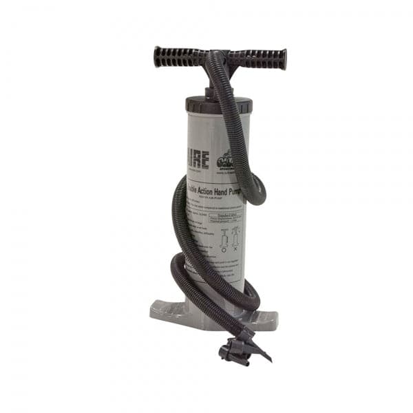 Featuring the Double Action Hand Pump ik accessory, ik pump, raft pump manufactured by AIRE shown here from one angle.