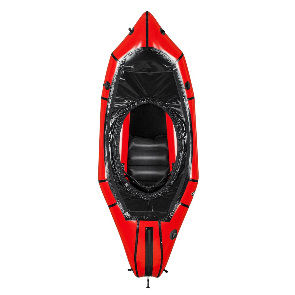 Featuring the Expedition with Removable Deck pack raft manufactured by Alpacka shown here from a third angle.