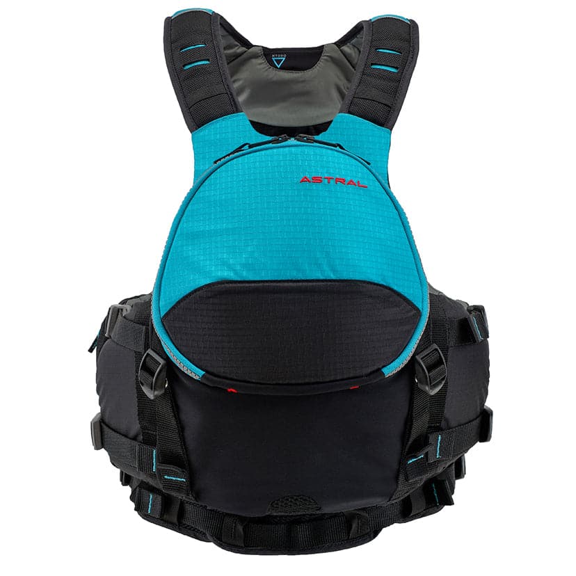 Featuring the Blue Jacket PFD men's pfd, women's pfd manufactured by Astral shown here from one angle.