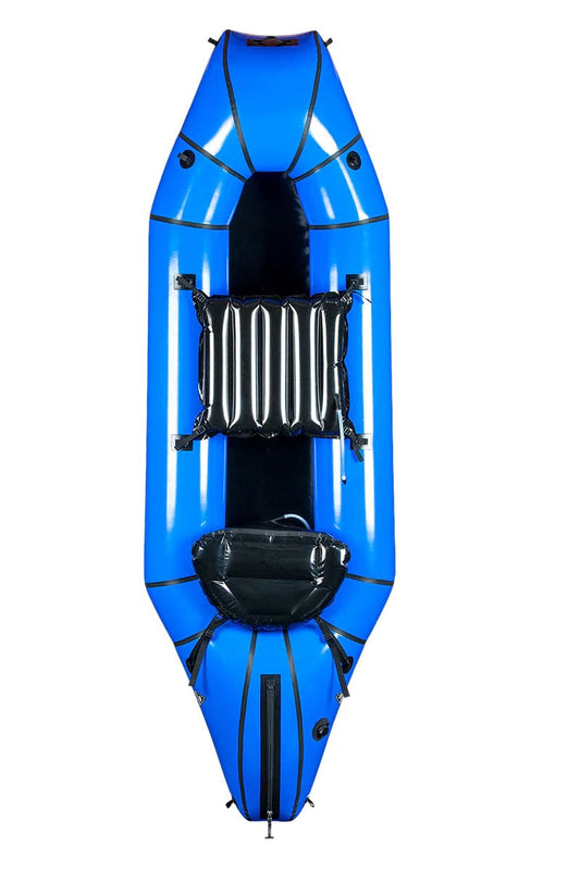 Featuring the Oryx inflatable canoe, pack raft manufactured by Alpacka shown here from one angle.