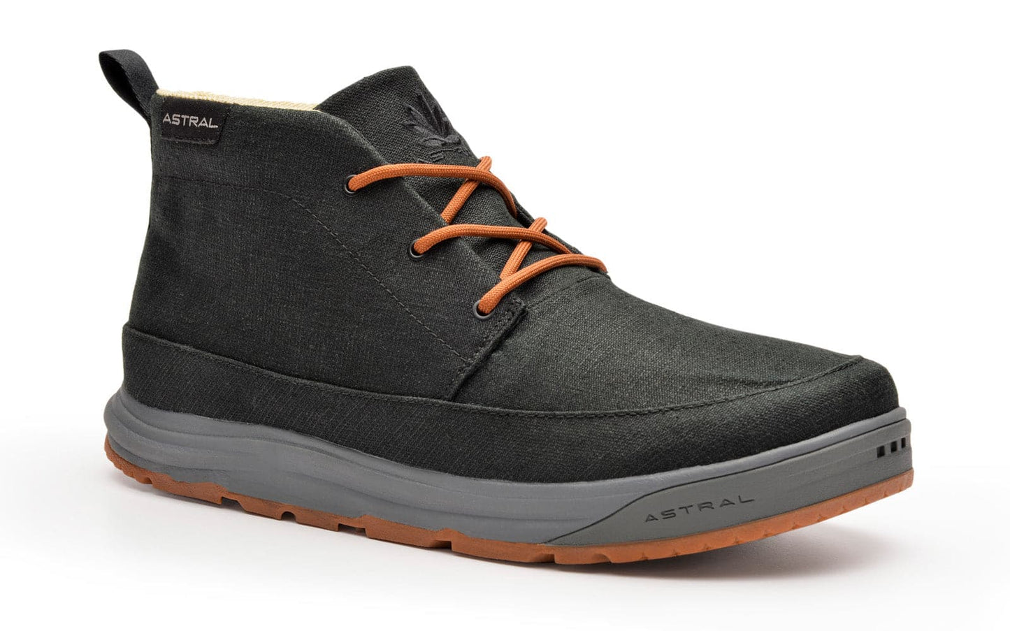 Featuring the Hemp Chukker  manufactured by Astral shown here from one angle.