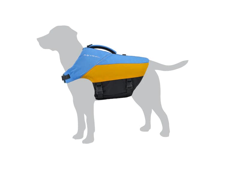 Featuring the Bird Dog PFD dog pfd manufactured by Astral shown here from a second angle.