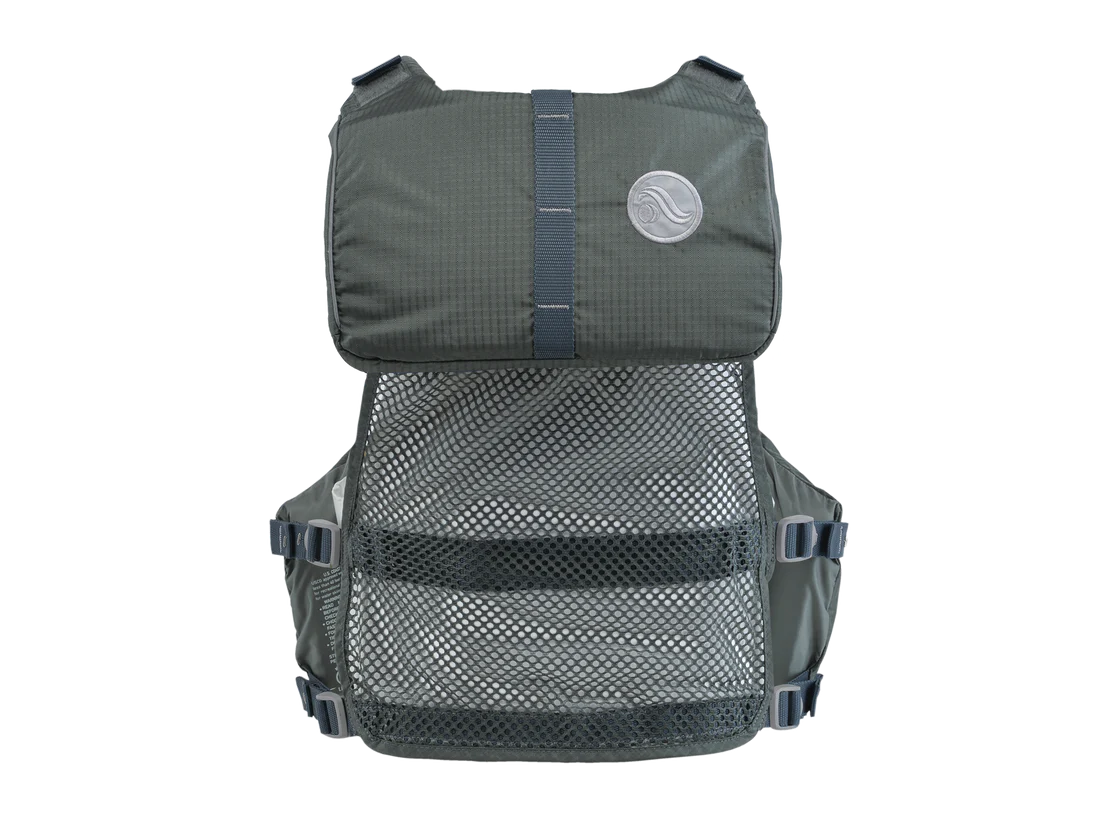 Featuring the V-Eight Fisher PFD fishing pfd, men's pfd, women's pfd manufactured by Astral shown here from a third angle.