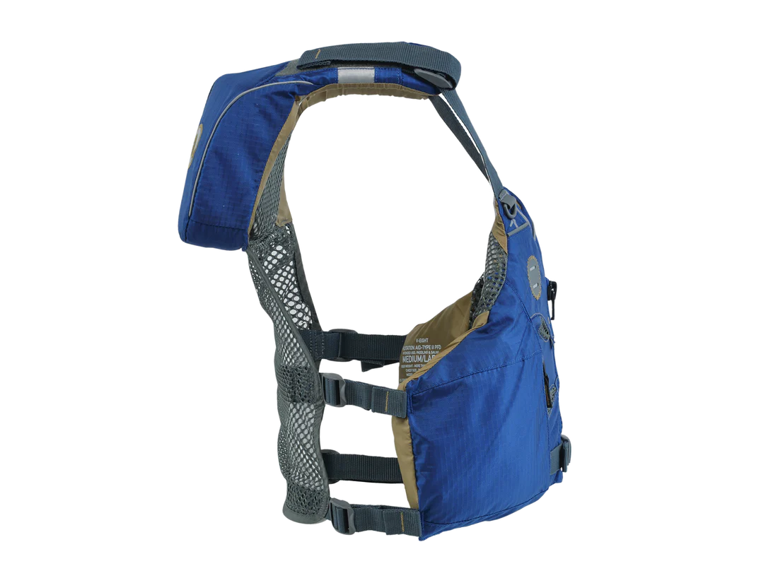 Featuring the V-Eight Fisher PFD fishing pfd, men's pfd, women's pfd manufactured by Astral shown here from a sixth angle.