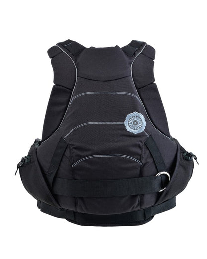 The Astral GreenJacket Rescue PFD, featuring a padded fit, quick-access front pocket, and circular logo, embodies rugged durability like our Freestyle Tectonic gear.