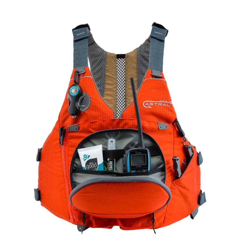 Featuring the Sturgeon PFD fishing pfd, men's pfd, women's pfd manufactured by Astral shown here from a fourteenth angle.