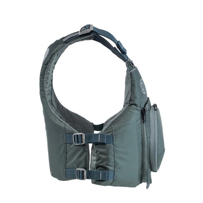 Featuring the Sturgeon PFD fishing pfd, men's pfd, women's pfd manufactured by Astral shown here from a third angle.