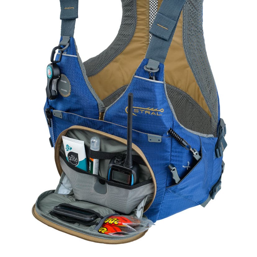 Featuring the Sturgeon PFD fishing pfd, men's pfd, women's pfd manufactured by Astral shown here from a tenth angle.