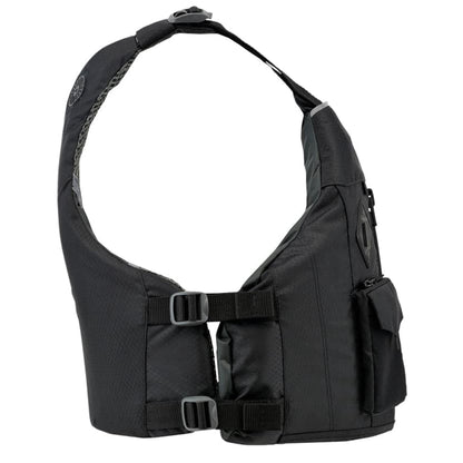 Featuring the E-Ronny PFD men's pfd manufactured by Astral shown here from a fifth angle.