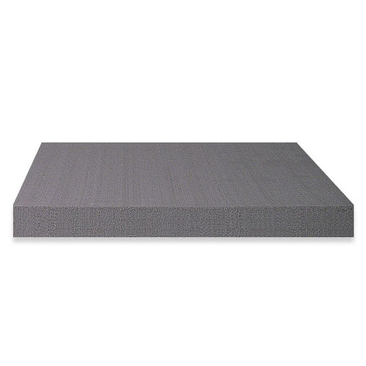 A side view of Harmony Gear's Minicell Foam, a rectangular gray closed-cell foam insulation with a smooth surface.