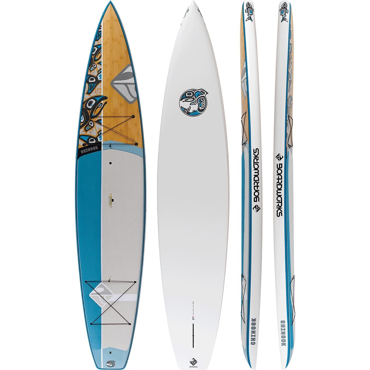 Featuring the Chinook 12'6 rigid sup manufactured by Boardworks shown here from a second angle.