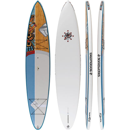 Featuring the Raven 12'6 rigid sup manufactured by Boardworks shown here from a second angle.
