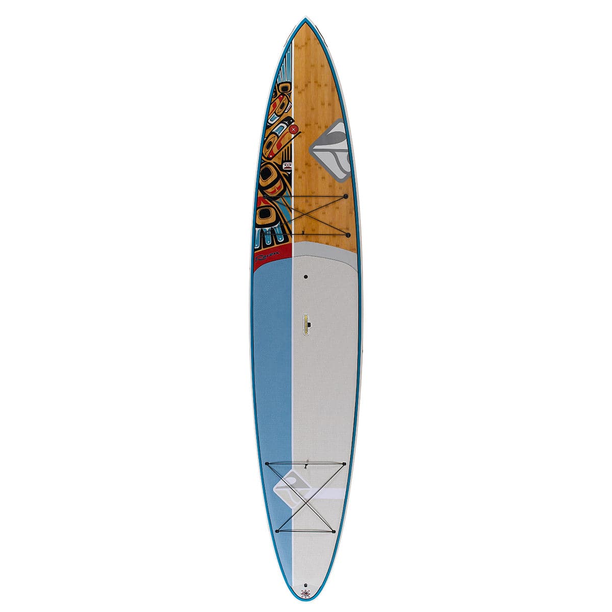 Featuring the Raven 12'6 rigid sup manufactured by Boardworks shown here from one angle.
