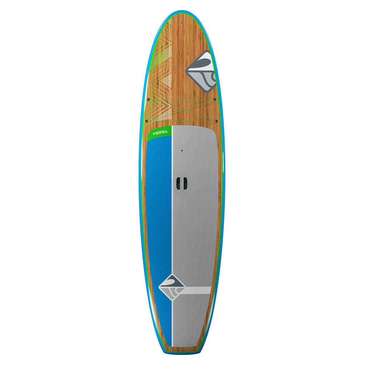 Featuring the Versa 10'6 rigid sup manufactured by Boardworks shown here from one angle.