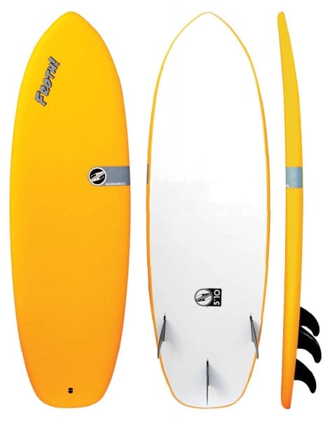 Featuring the Froth! Surf Board rigid paddle board, whitewater sup manufactured by Boardworks shown here from one angle.
