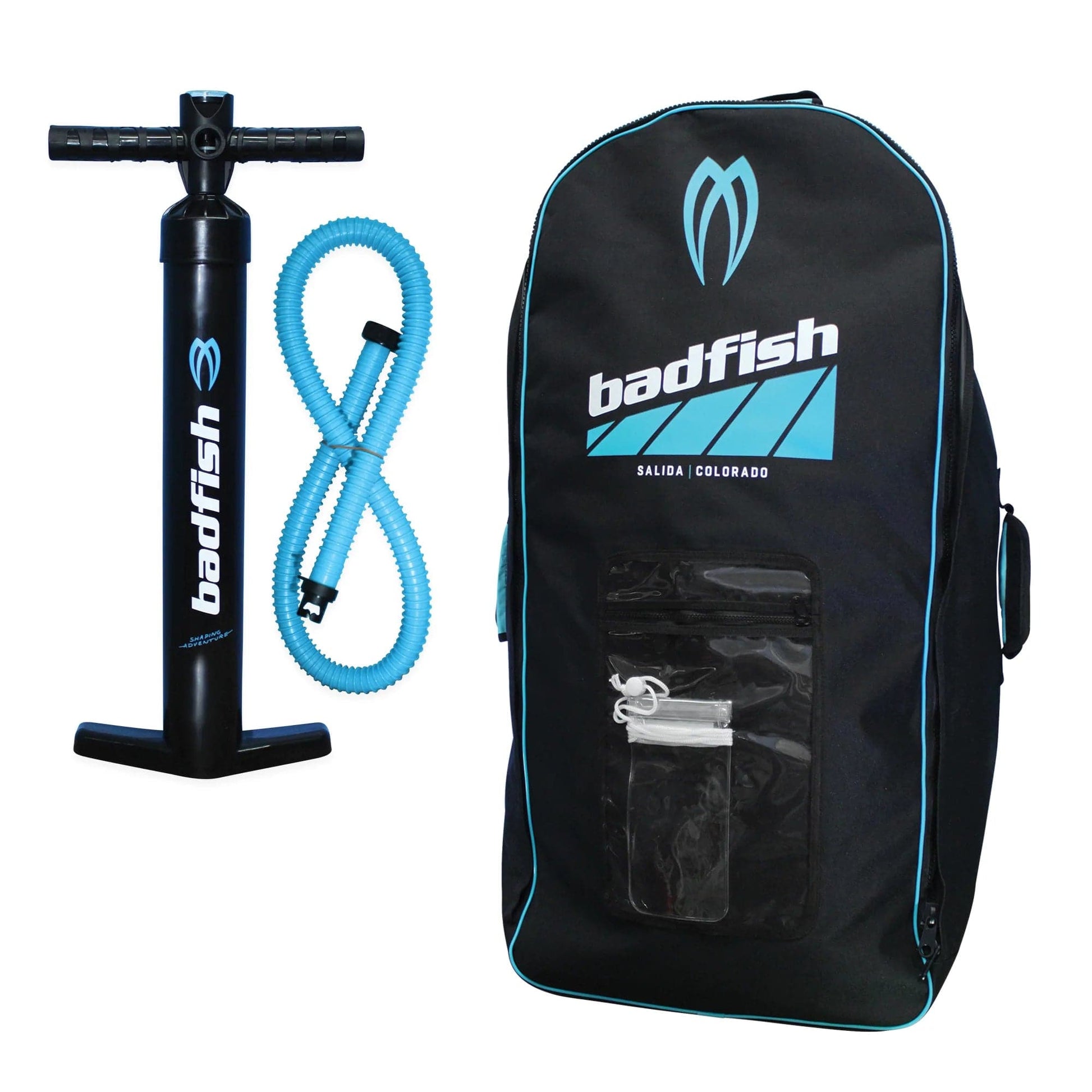 Featuring the Rivershred 2.0 inflatable sup, river surfing, whitewater sup manufactured by Badfish shown here from a fifth angle.