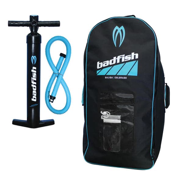Featuring the Selfie 14 Package inflatable sup manufactured by Badfish shown here from a fifth angle.