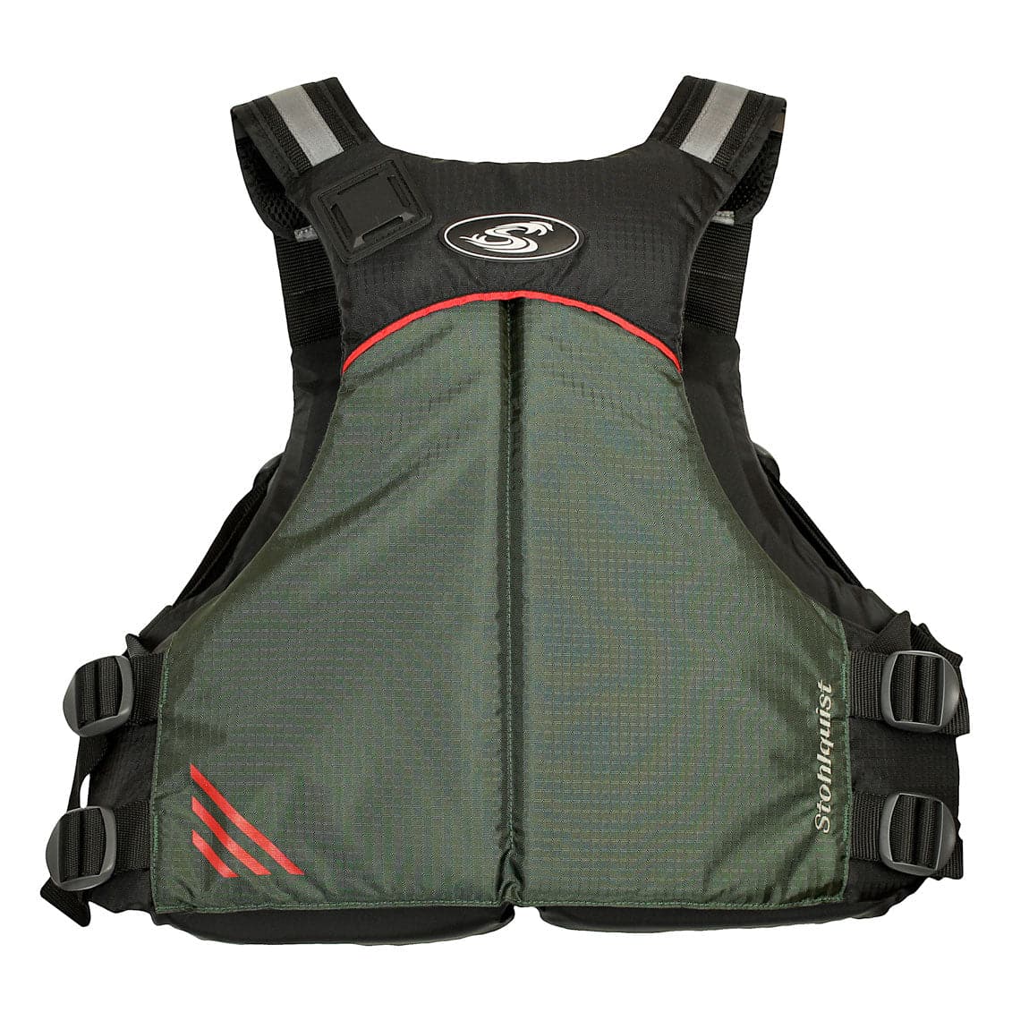 Featuring the Cadence PFD men's pfd manufactured by Stohlquist shown here from a fourth angle.