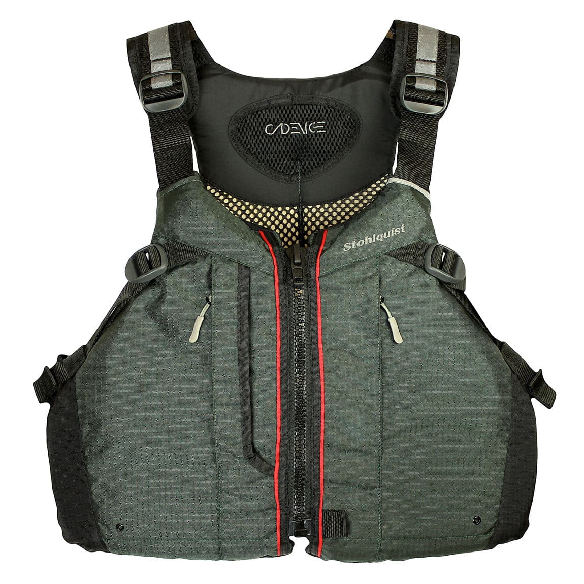 Featuring the Cadence PFD men's pfd manufactured by Stohlquist shown here from one angle.